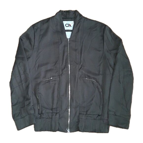 Ch. CHAPTER Designer Mens Upscale Two Way Zipper Bomber Jacket Army Green Size M - Picture 1 of 4